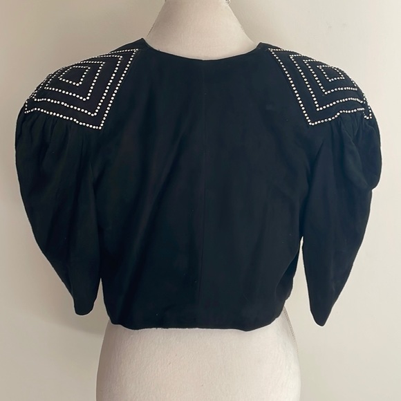 Vintage 80’s Giovinezza Moda Rocco D’Amelio Cropped Black Blazer - Picture 5 of 9
